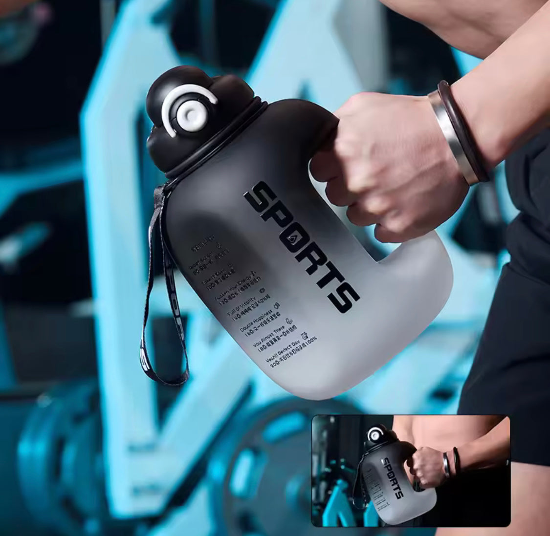 Portable Sport Water Bottle, Large Capacity Outdoor Travel Water Bottle, Gradient Gym Drink Bottle, Plastic Reusable Water Cup Portable Sport Water Bottle, Large Capacity Outdoor Travel Water Bottle, Gradient Gym Drink Bottle, Plastic Reusable Water Cup